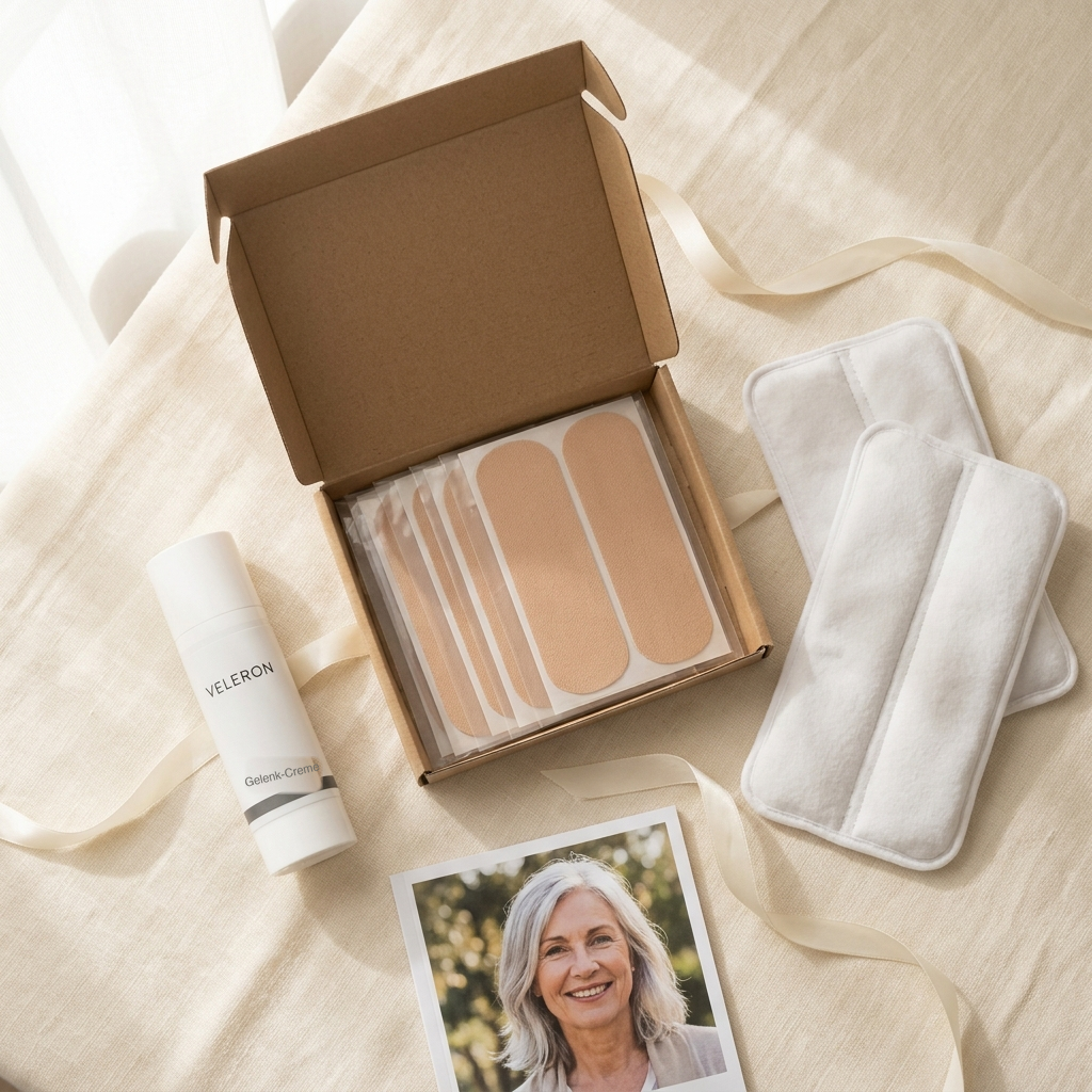VELERON Geschenk-Paket mit Tapes, Wärme-Pads und Gelenk-Creme